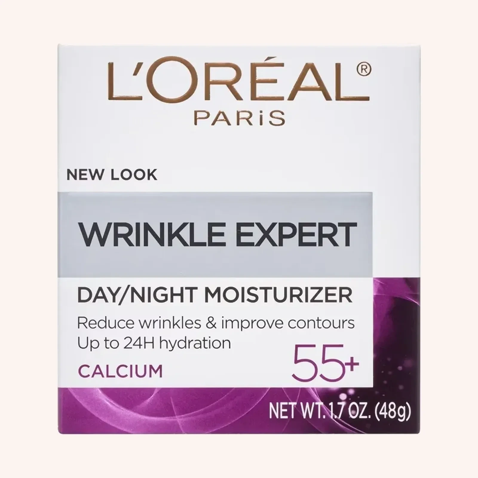 L’Oréal Paris Wrinkle Expert 55+ Moisturizer, crema de día/noche, 1.7 oz (48 g), tarro