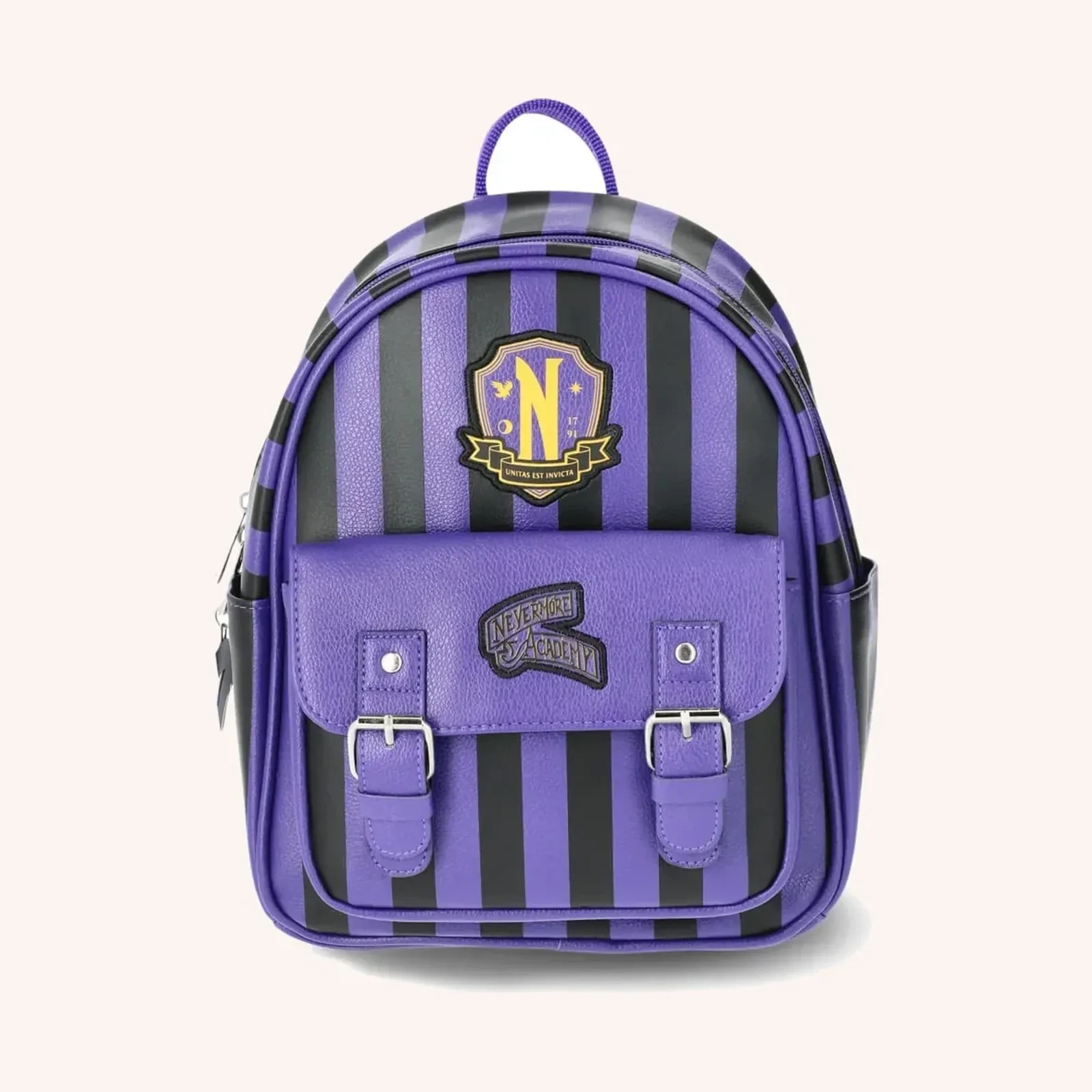 Loungefly Wednesday Nevermore Academy Uniform Mini Backpack morado y negro, talla mini, 1 pieza