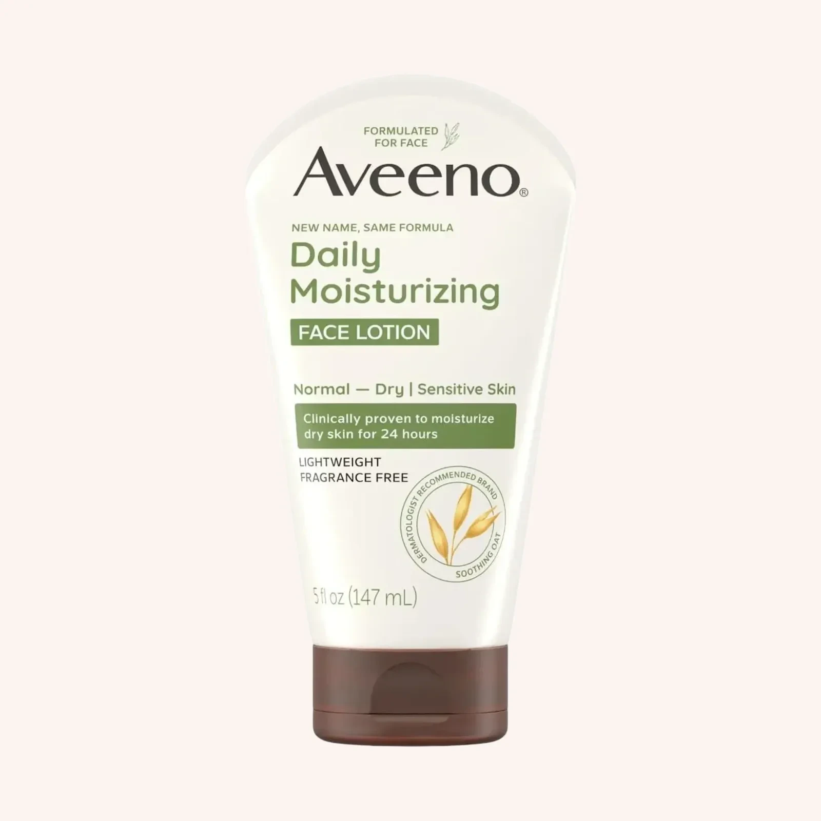 Aveeno Daily Moisturizing Face Lotion, crema facial, sin fragancia, 5 fl oz (147 mL)