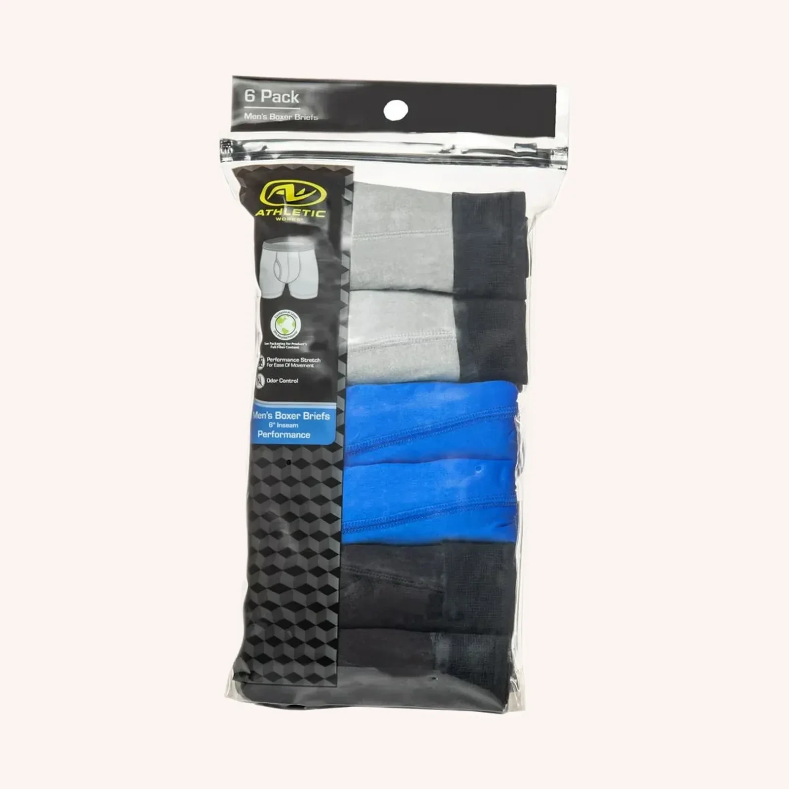Athletic Works Ultra Lite Mesh Trunks, color surtido, talla S, 6 pack