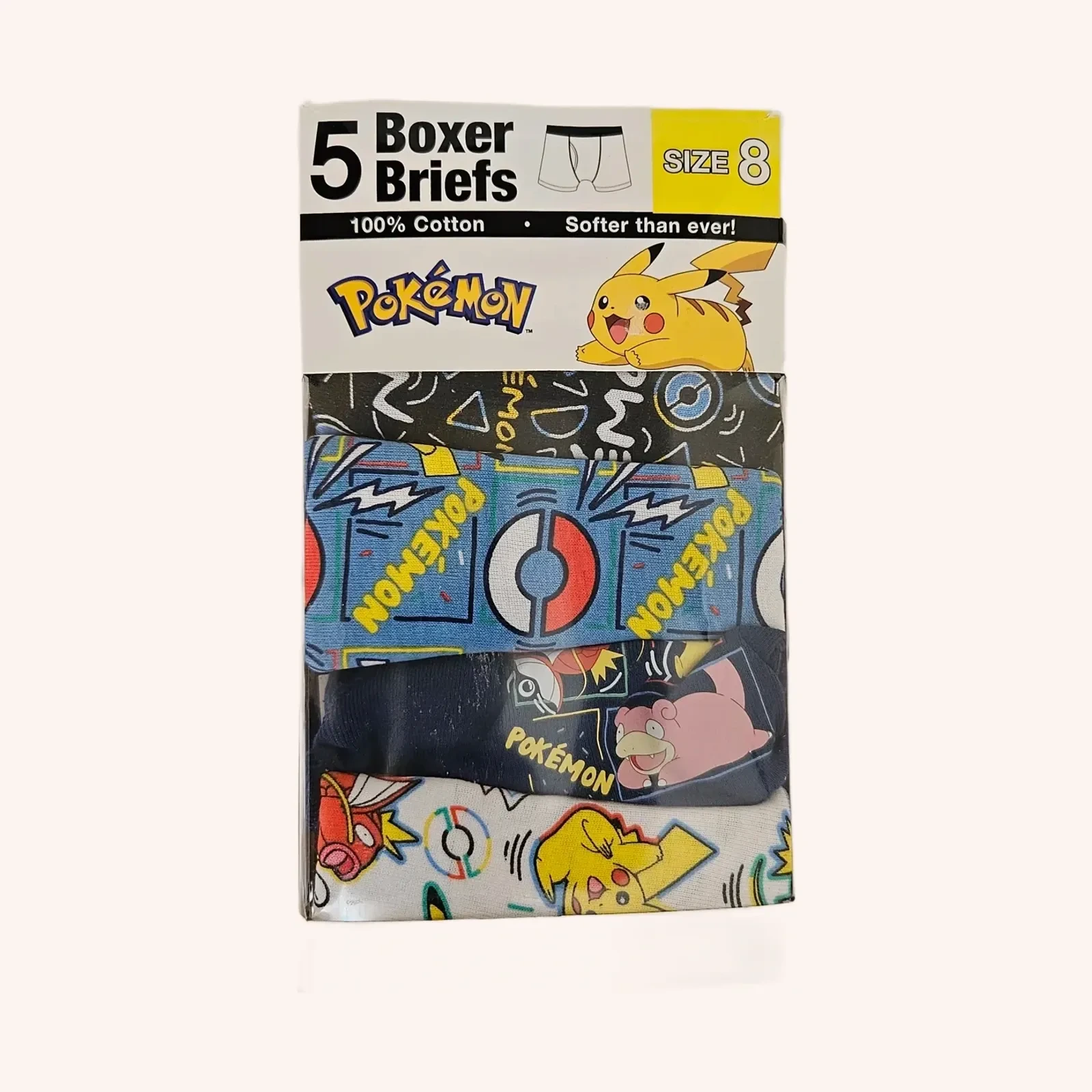 Pokémon boxer briefs, talla 8, paquete de 5