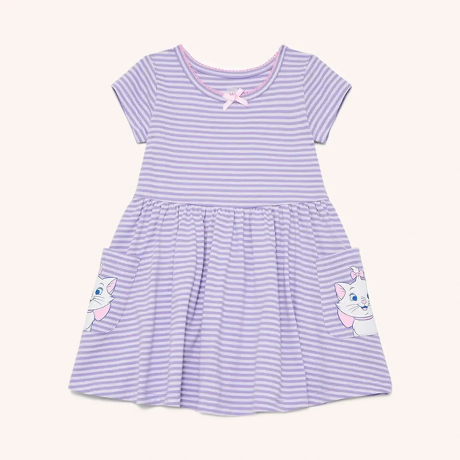Disney Marie conjunto de pijama a rayas morado, talla 5T, 2 piezas
