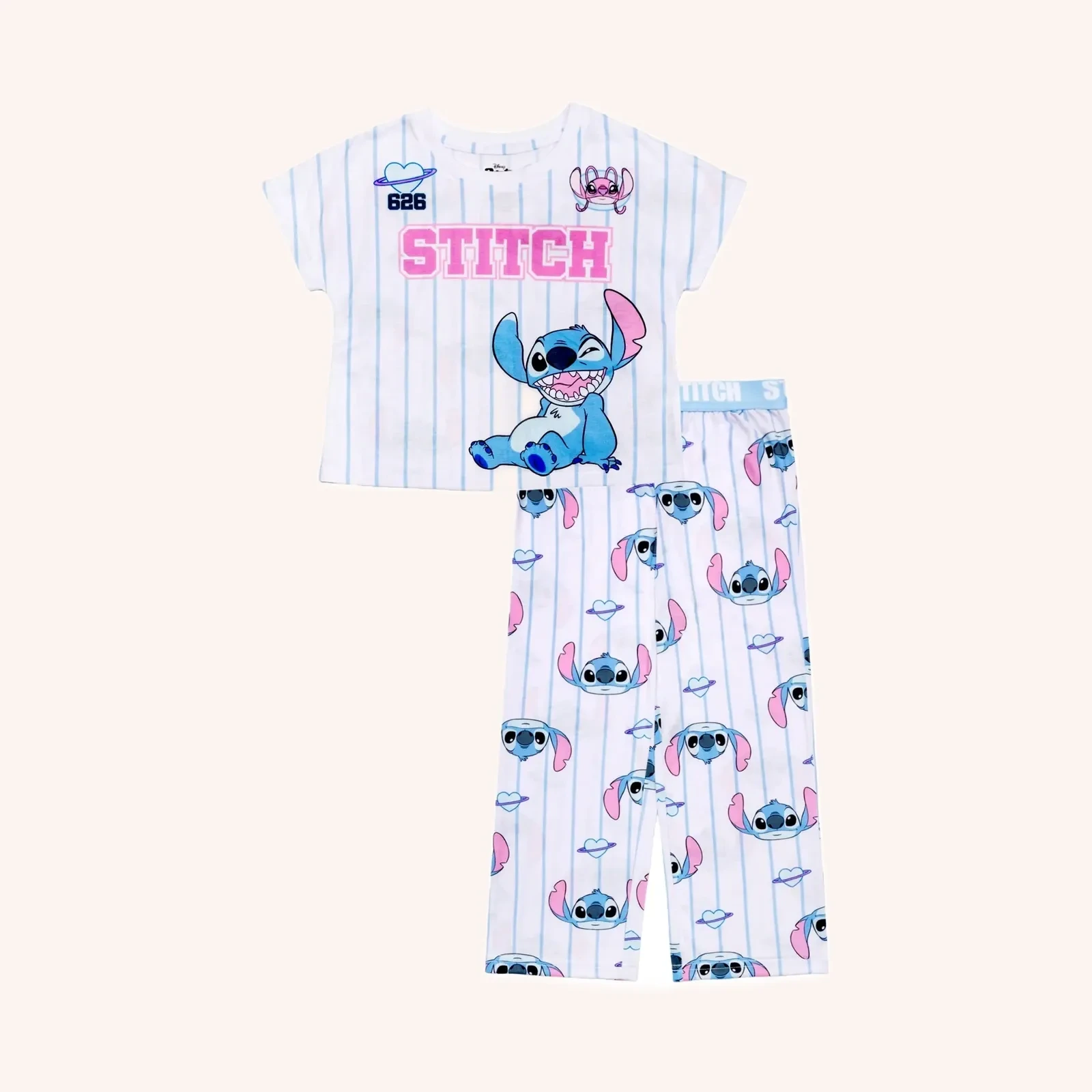 Lilo & Stitch Girls 2-Piece Jersey Short Sleeve Top and Pant