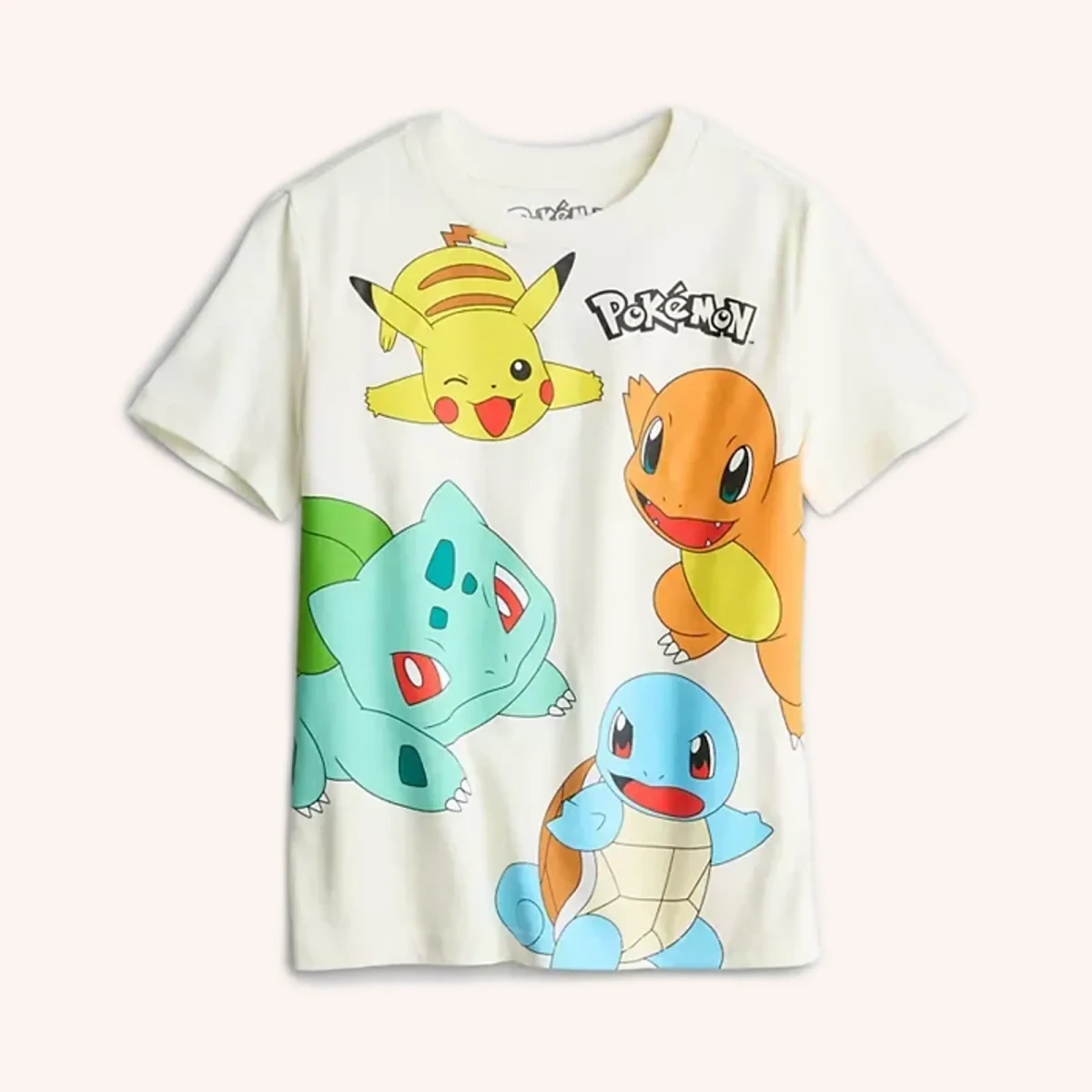 Jumping Beans camiseta gráfica Pokémon, blanca, talla 6, para niño
