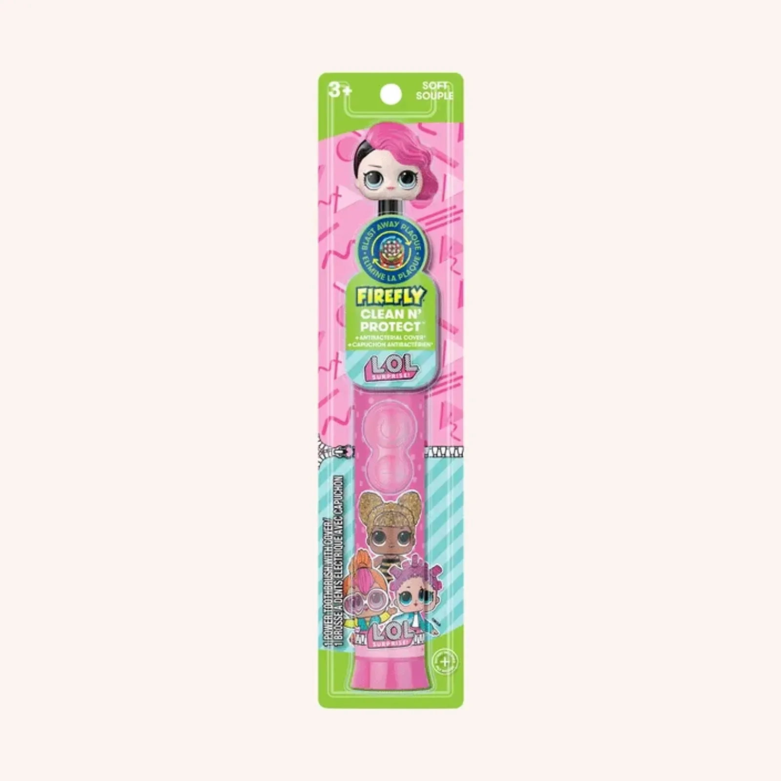 L.O.L. Surprise! cepillo de dientes Clean N' Protect con cubierta antibacterial, rosa, 1 unidad