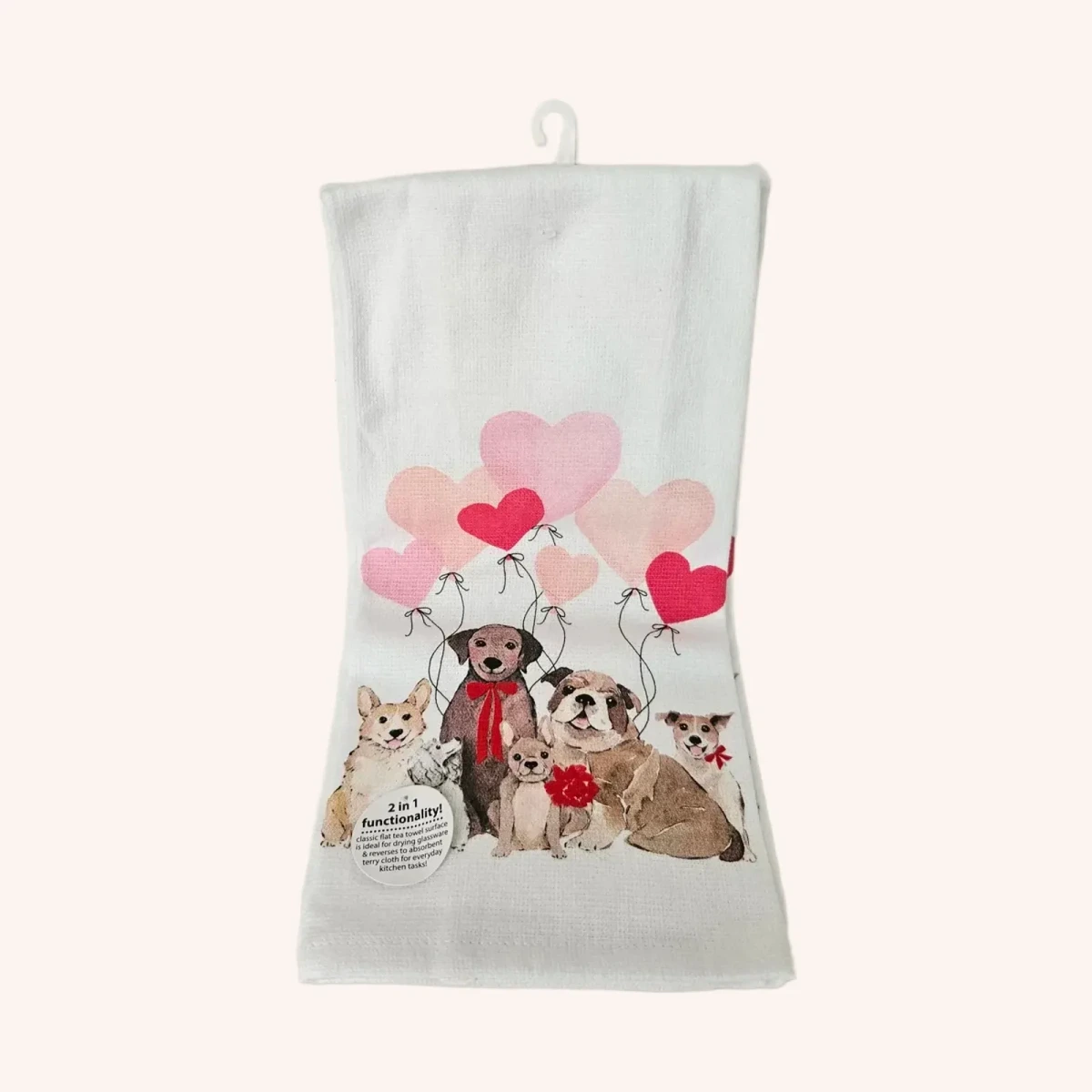 Kitchen Towel Dogs & Hearts 1pc