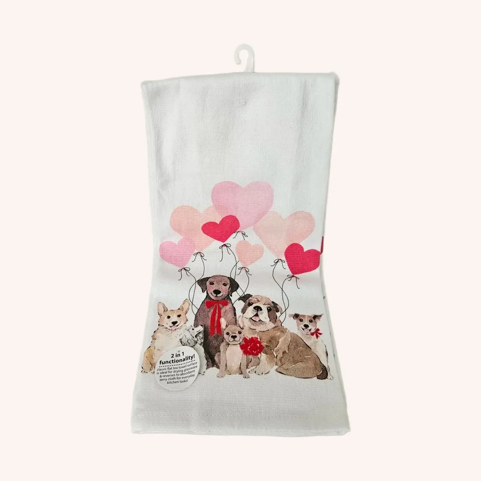 Kitchen Towel Dogs & Hearts 1pc