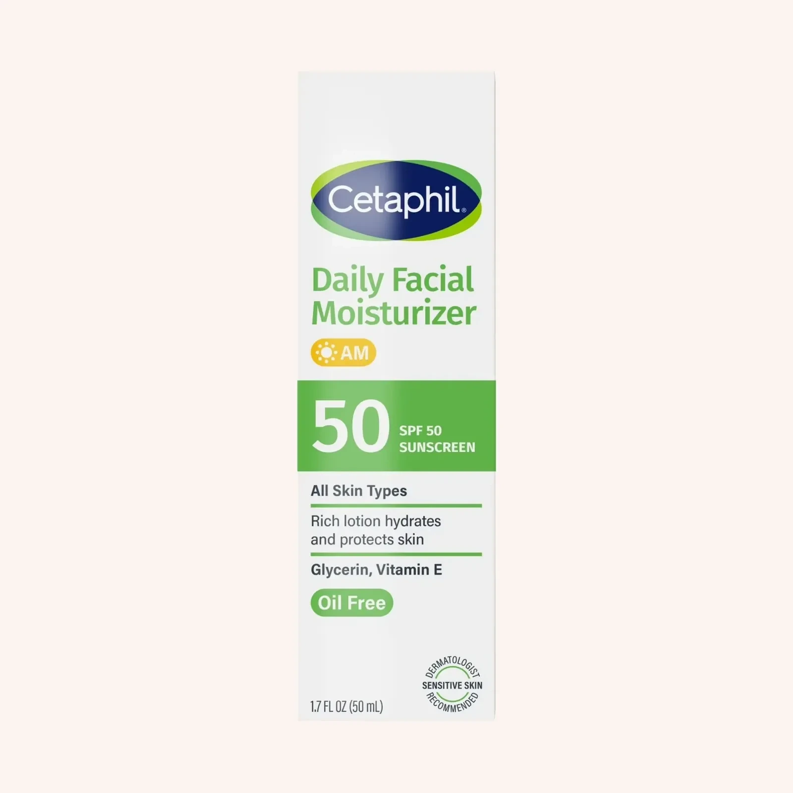 Cetaphil Daily Facial Moisturizer SPF 50 AM Oil Free 1.7 fl oz