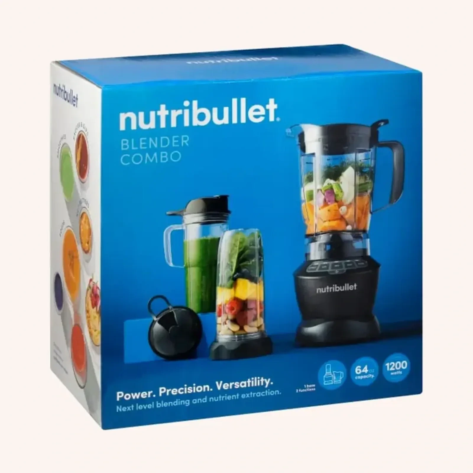 nutribullet Blender Combo 1200W negro mate, 64 oz, 1.89 L, con vasos de 24 oz y 32 oz