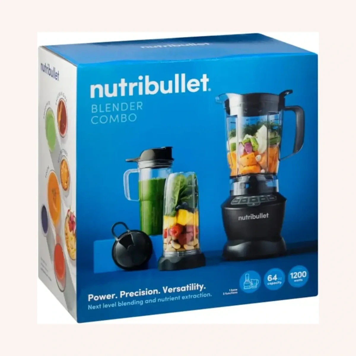 nutribullet Blender Combo 1200W negro mate, 64 oz, 1.89 L, con vasos de 24 oz y 32 oz