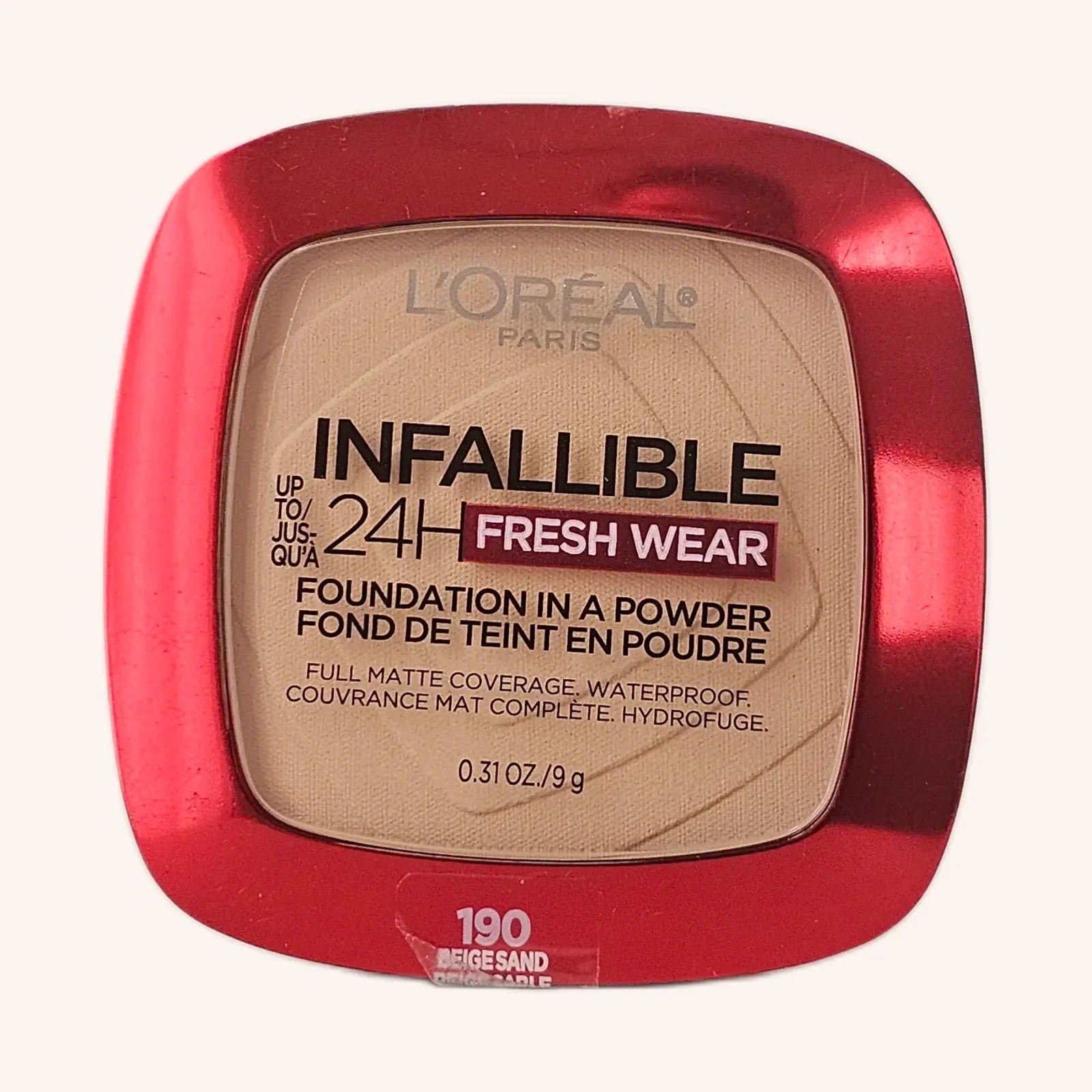 L'Oréal Paris Infallible Up to 24H Fresh Wear Foundation in a Powder, Beige Sand, 9 g