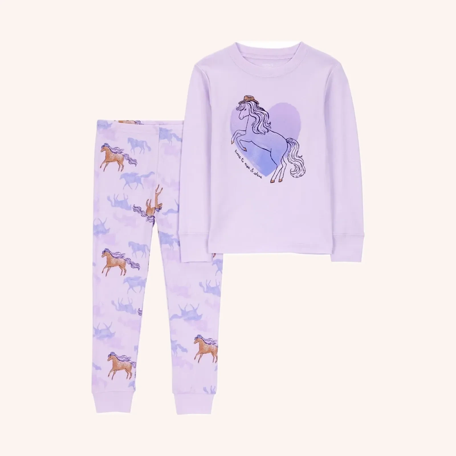 Carter's Child of Mine Girls Long Sleeve Top and Pants Pajama Set, 2-Piece