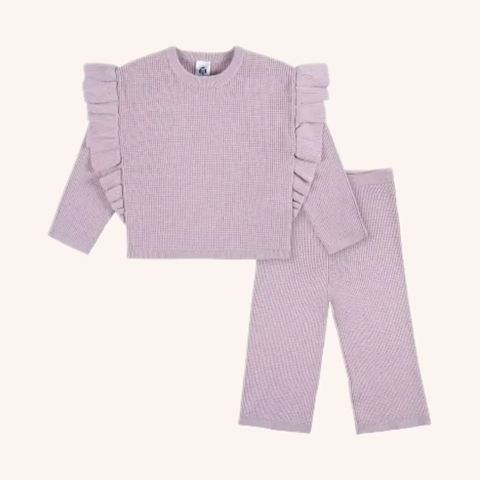 carter's Baby Girl Long-Sleeve Ruffle Shoulder Waffle Knit 2 pieces. 12 months Girl Clothes