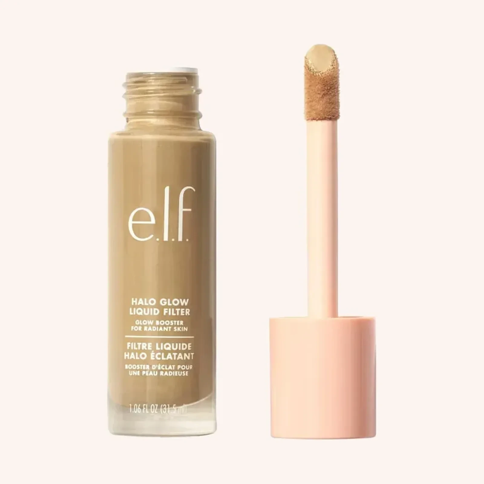 e.l.f. Halo Glow Liquid Filter, 3.5 Medium Neutral Olive, líquido