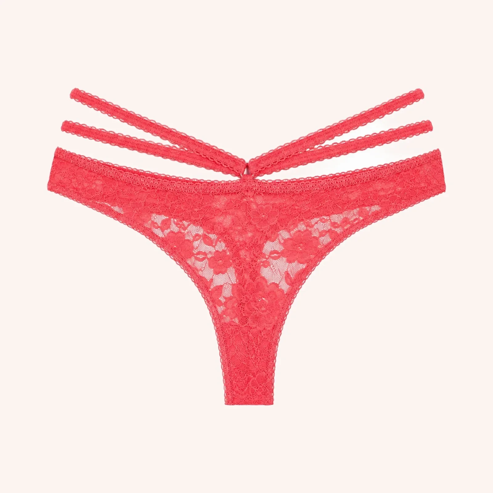 Adore Me strappy thong coral talla M