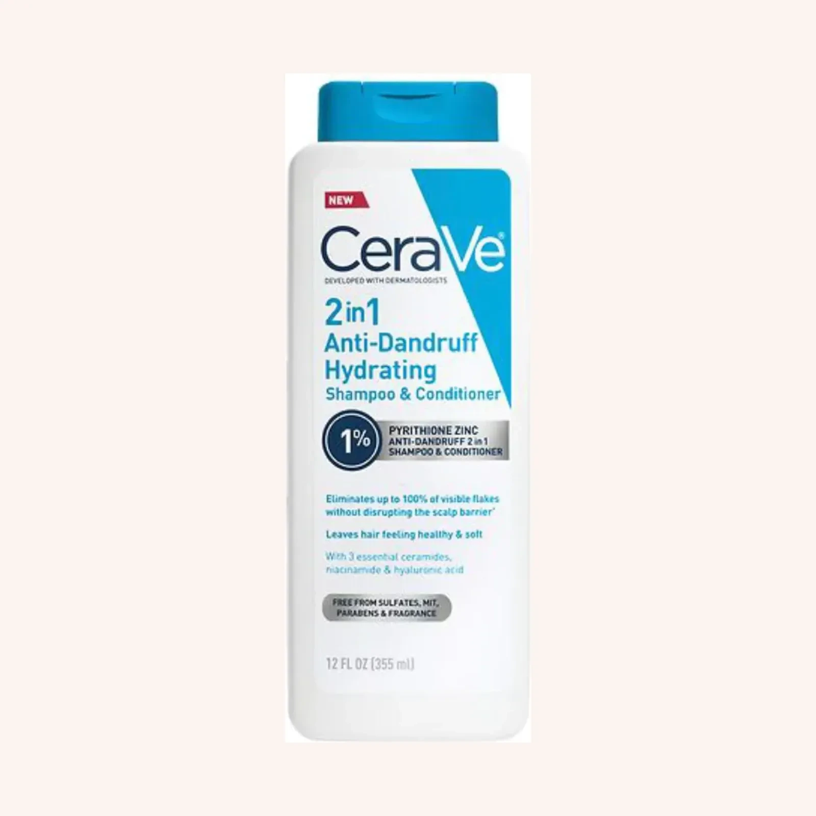 CeraVe 2-in-1 Anti-Dandruff Hydrating Shampoo & Conditioner 12 fl oz (355 mL)