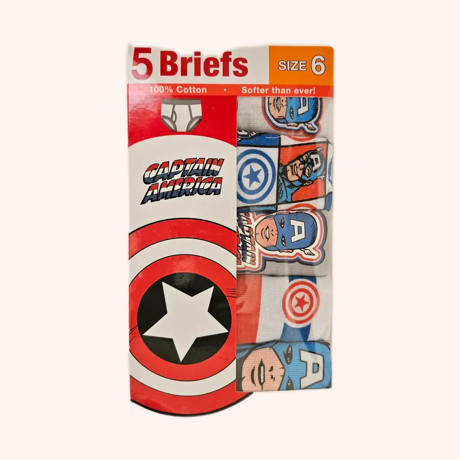 Marvel briefs Captain America talla 4 paquete de 5