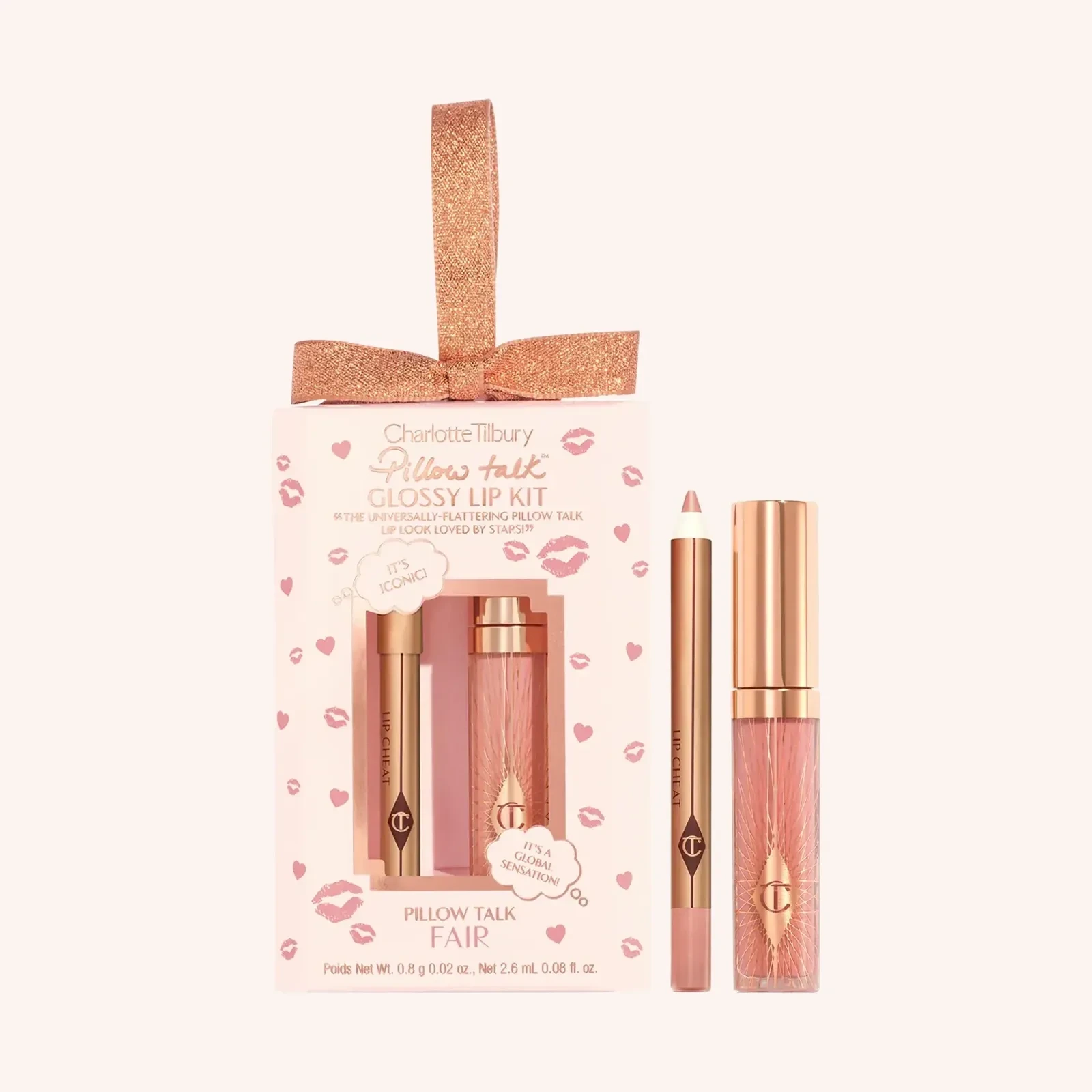 Charlotte Tilbury Pillow Talk Fair Mini Glossy Lips Duo 0.8 g + 2.6 ml