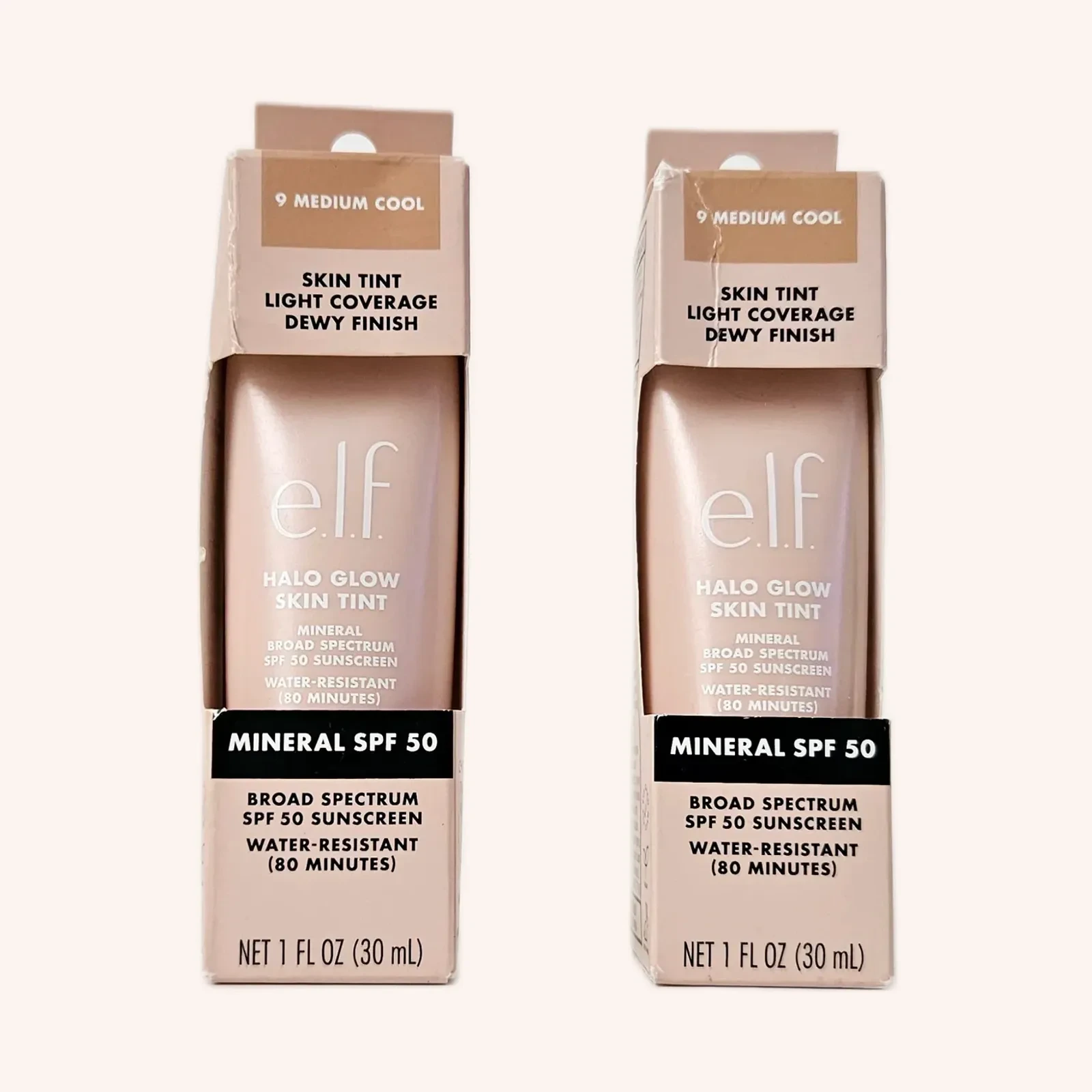 e.l.f. Halo Glow Skin Tint SPF 50 9 Medium Cool, 30 mL / 1 fl oz