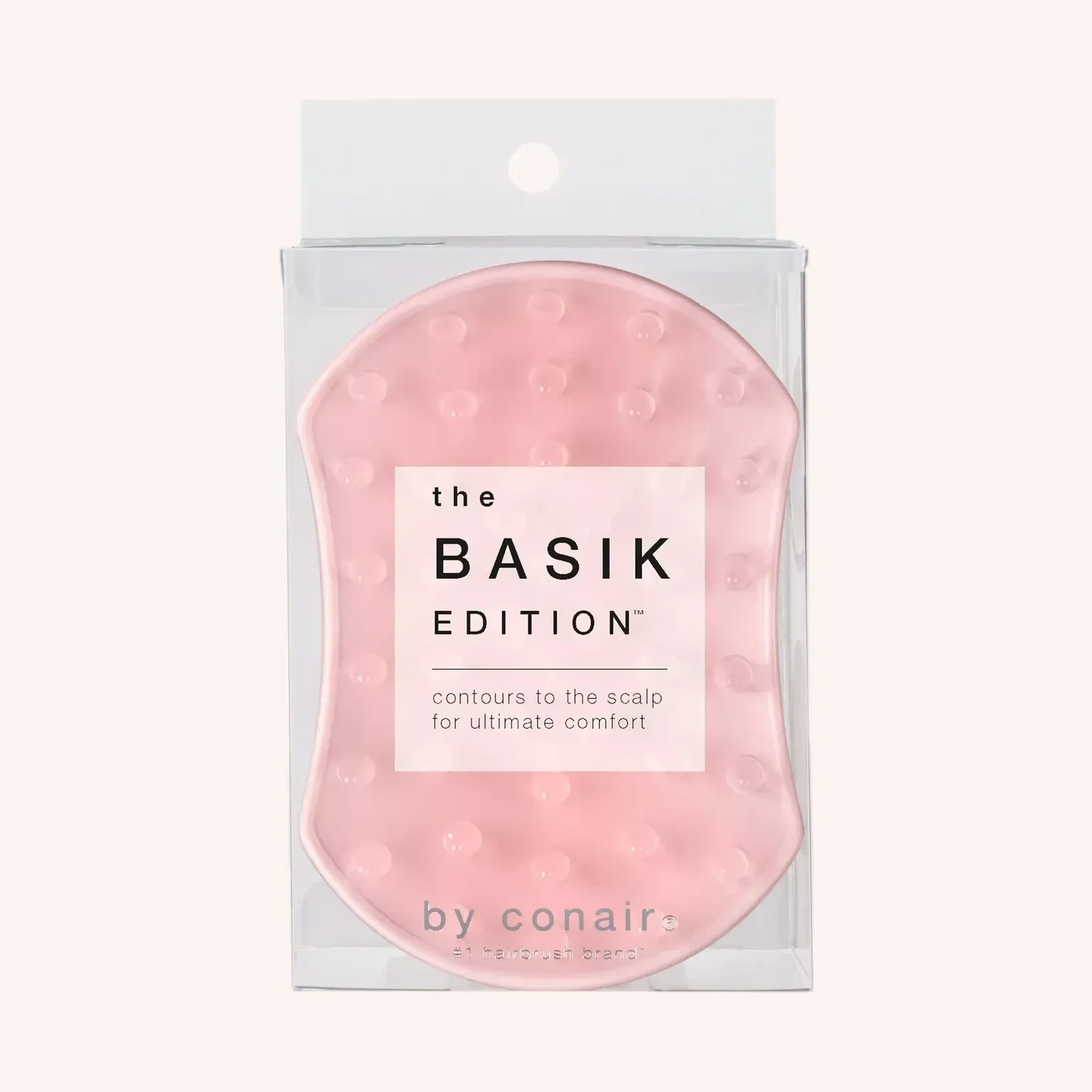 Conair The Basik Edition Scalp Care Ultimate Comfort Concave Brush, rosa, 1 unidad