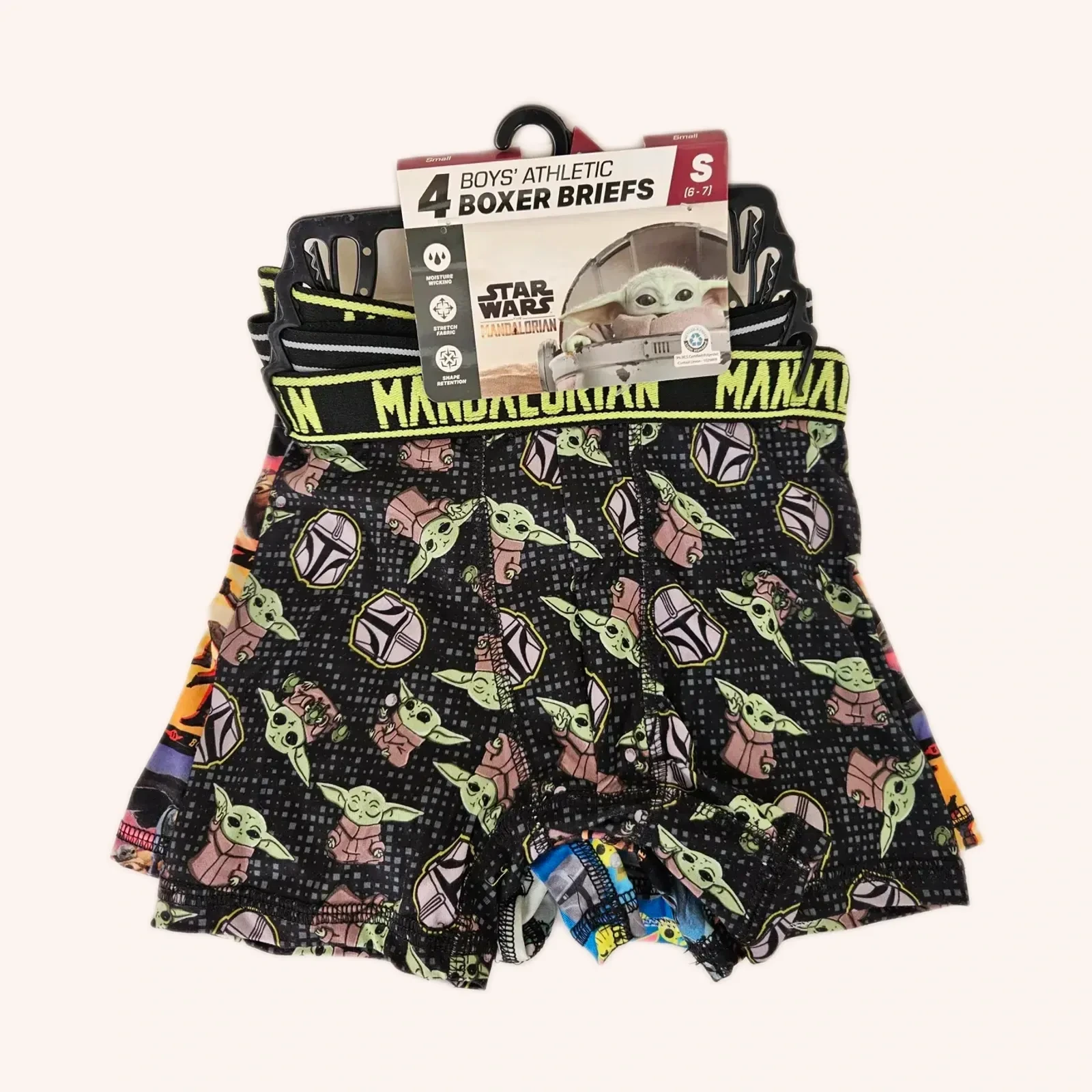 Disney 4 Boys Boxer Briefs XS (4 - 5) Star Wars Mandalorian Underwear