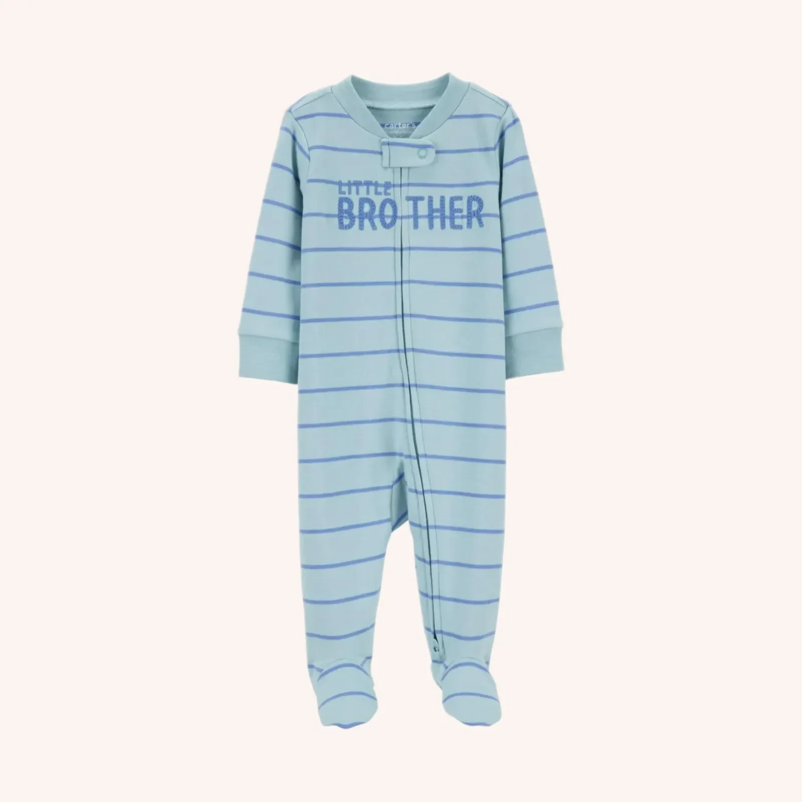 Carter's Sleep & Play con texto 'Little Brother', azul, talla 6-9 meses, 1 pieza