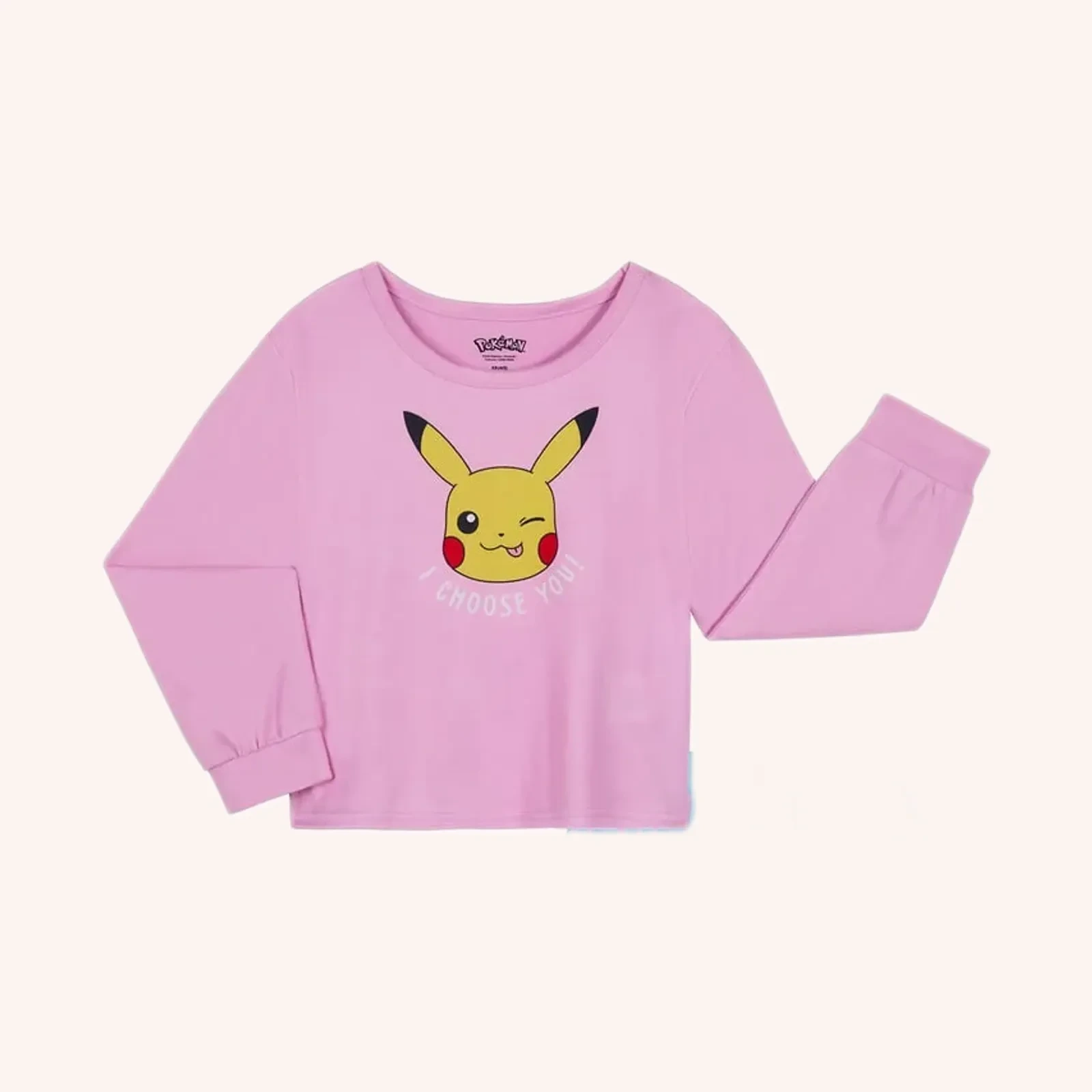 Pokemon Girls Long Sleeve Sleep Top and Shorts