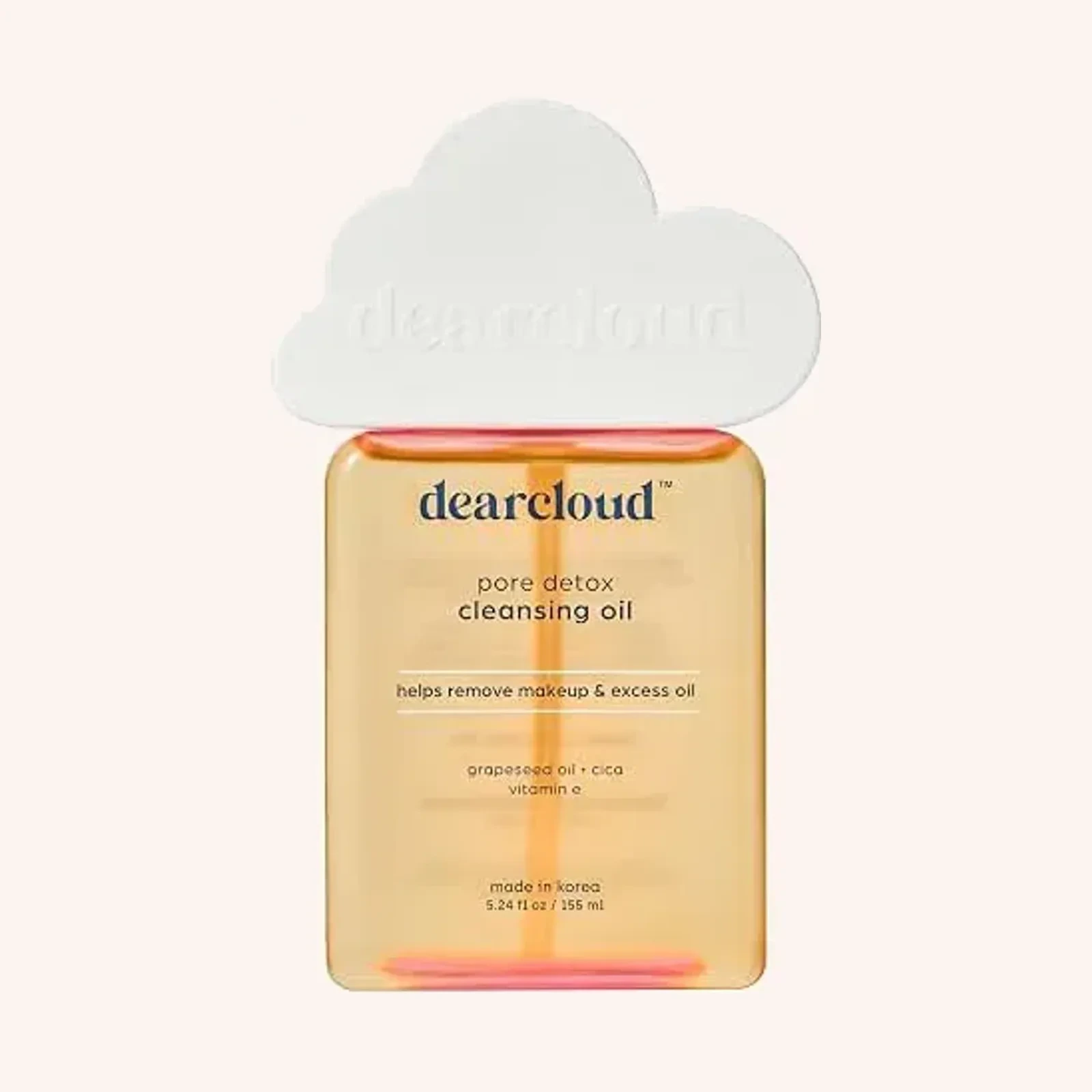 DEARCLOUD Pore Detox Cleansing Oil, 5.24 fl oz (165 ml), dorado/ámbar