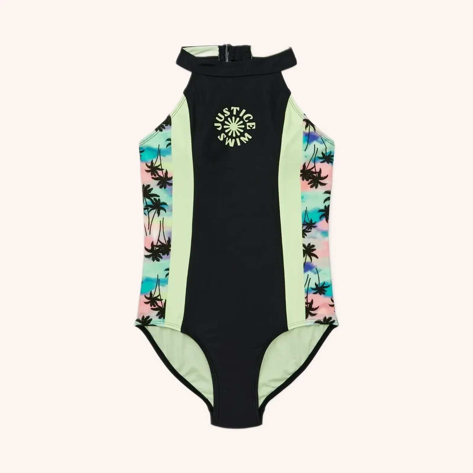 Justice Girls Halter, One Piece Swimsuit