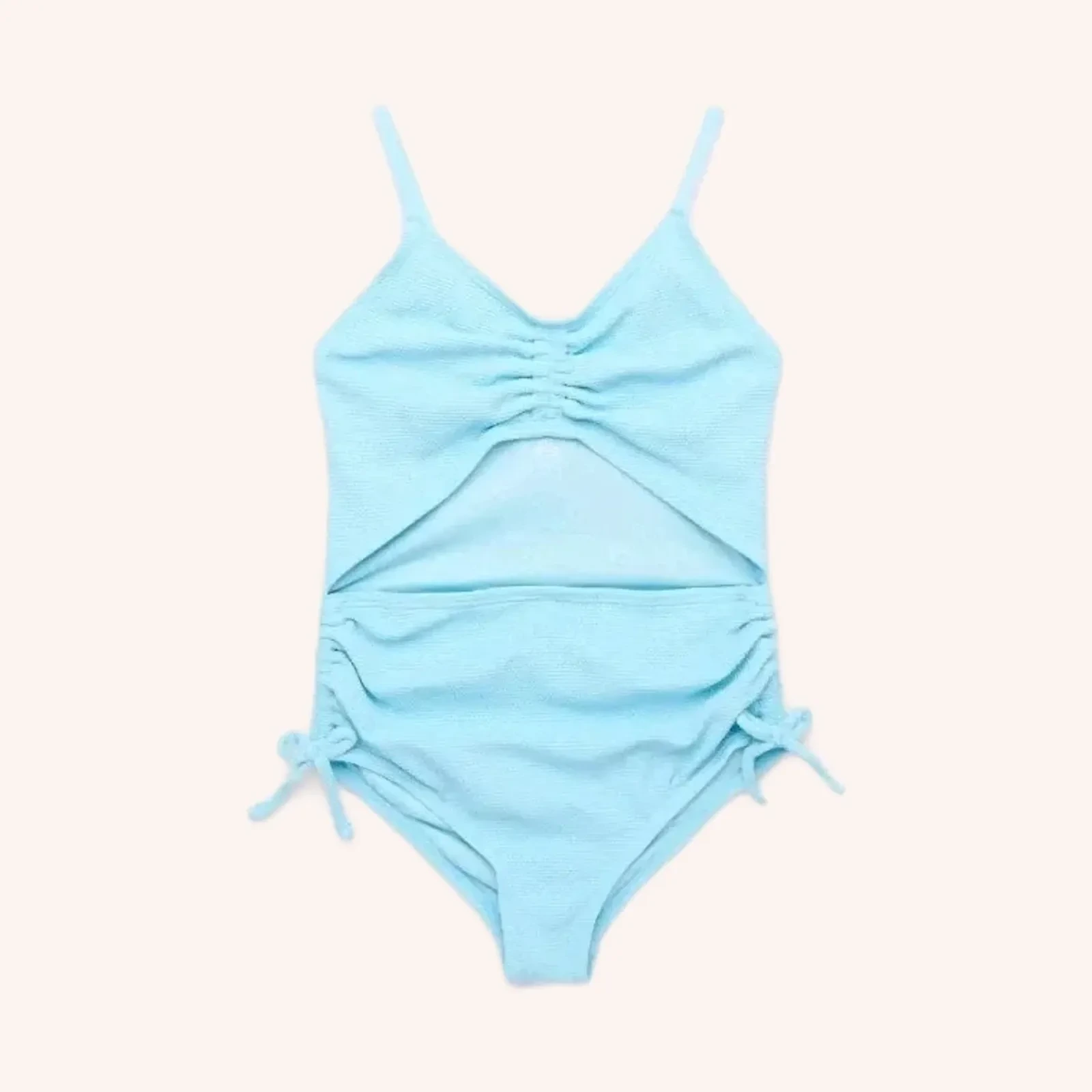 Jessica Simpson traje de baño de una pieza para niña, azul, talla S (6/6X)
