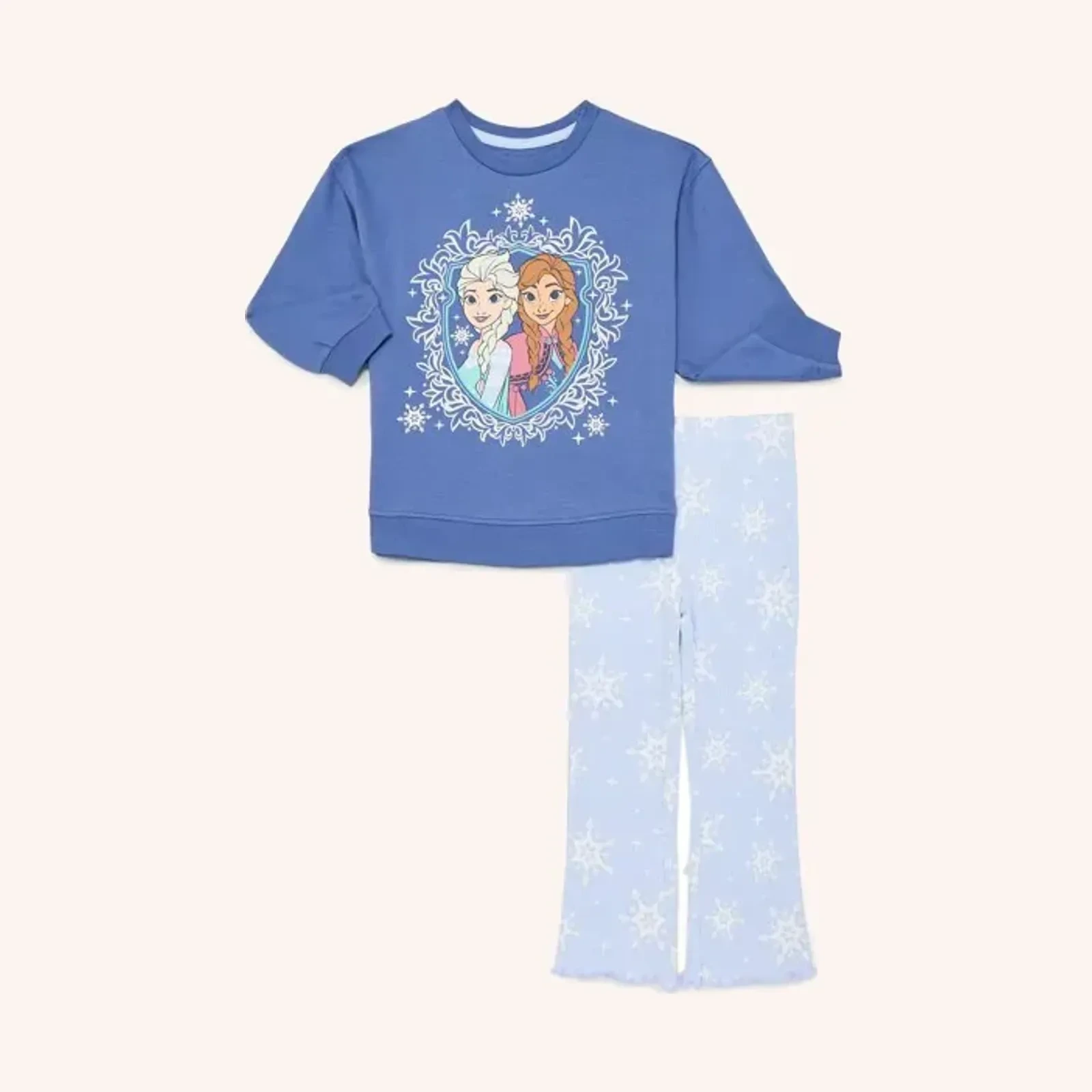 Disney Frozen Toddler Girls Elsa and Anna Graphic Crewneck Sweatshirt and Leggings Set, 2 Piece