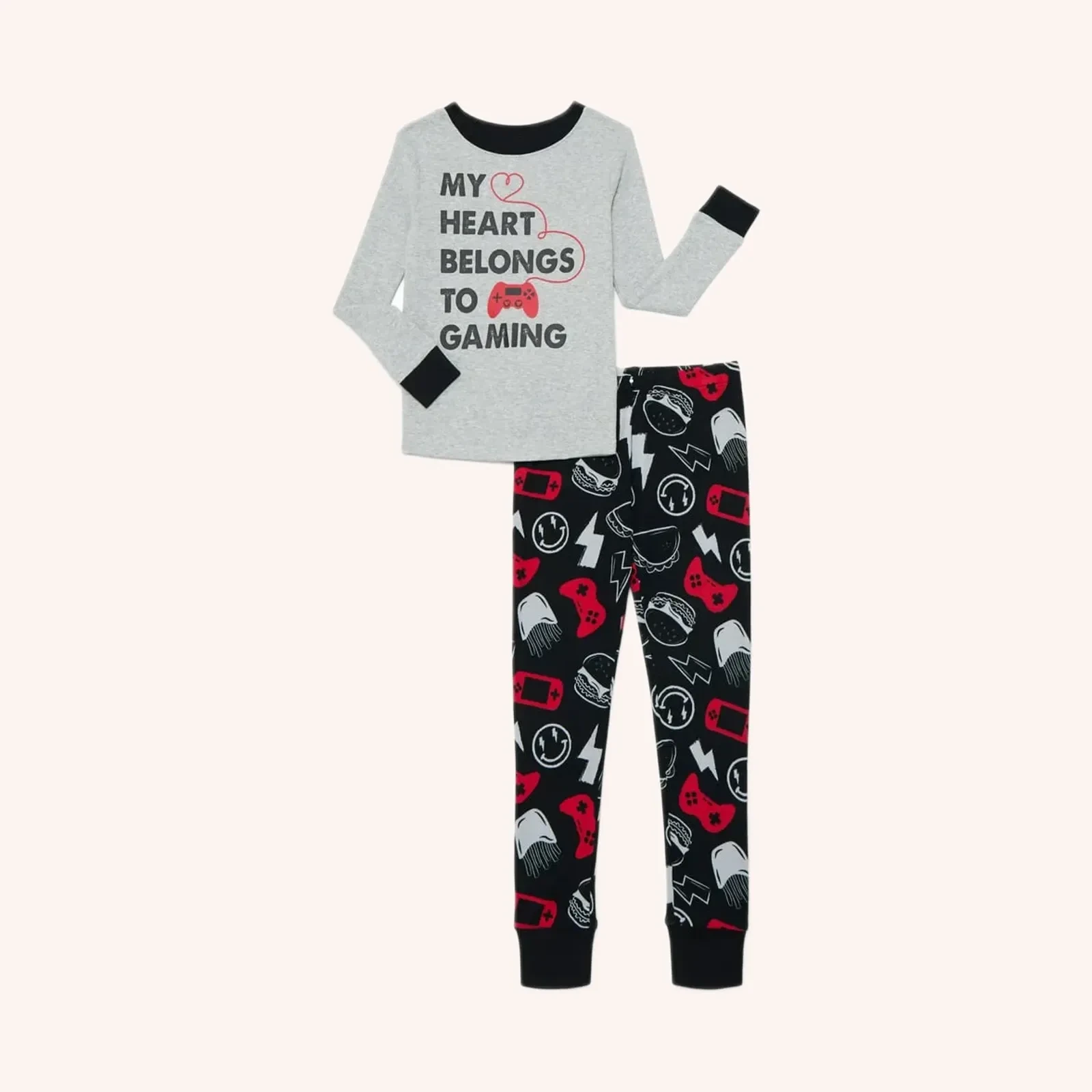 Boys Cotton Snug-Fit Top and Pants Snug Fit Pajama Set, 2-Piece