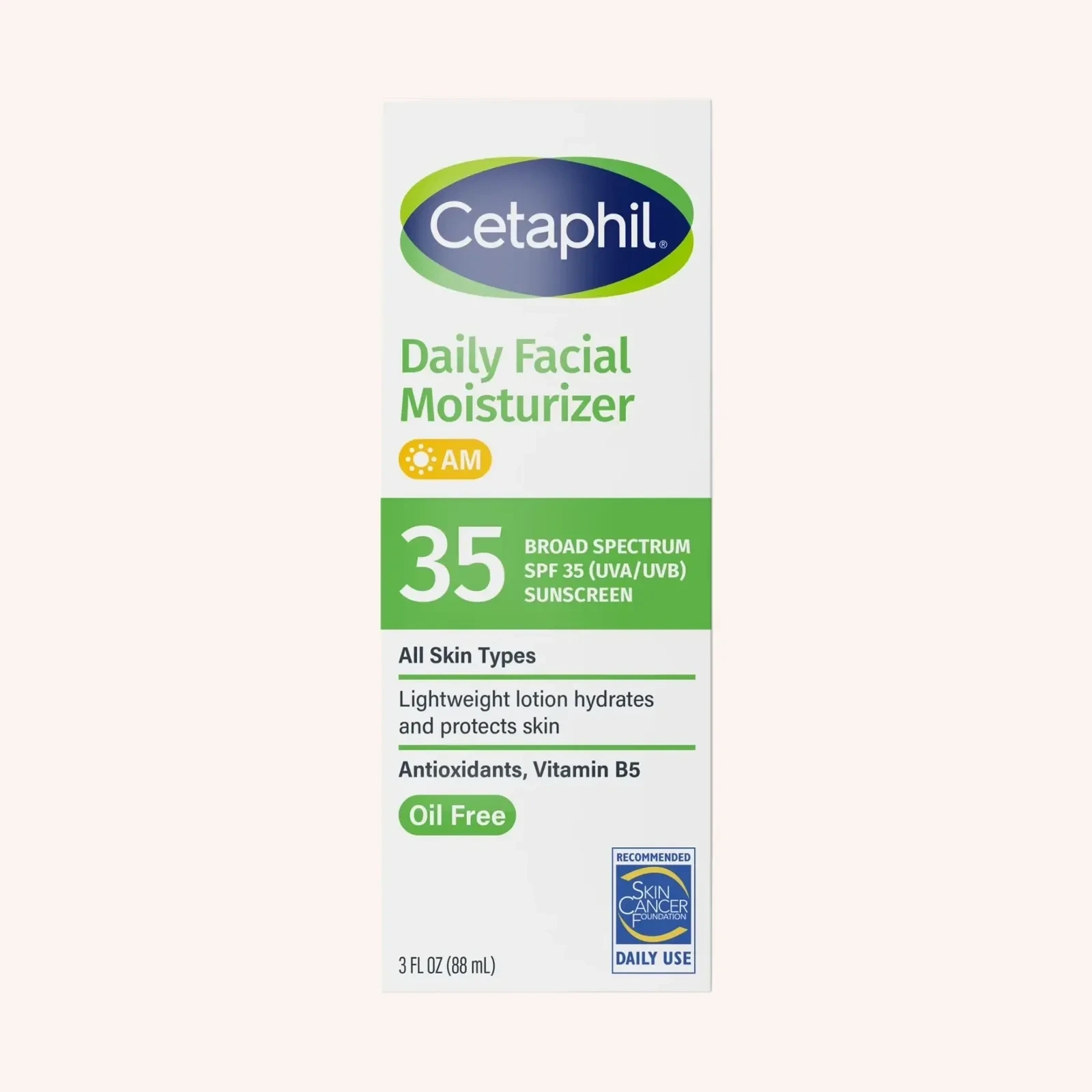 Cetaphil Daily Facial Moisturizer SPF 35 Oil Free, 3 fl oz