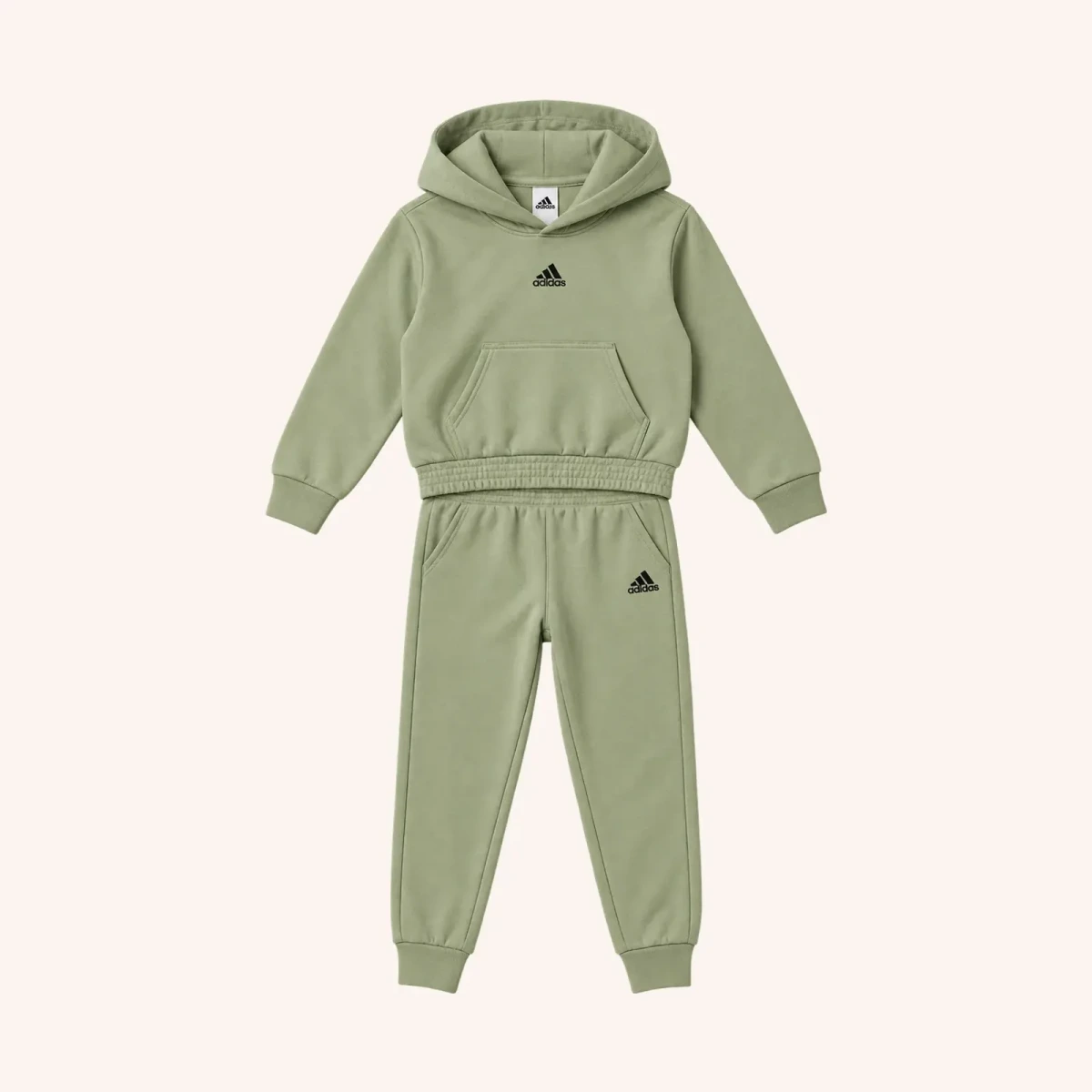 adidas Essentials 2-Piece Long Sleeve Fleece Pullover & Jogger Set Olive Talla 5