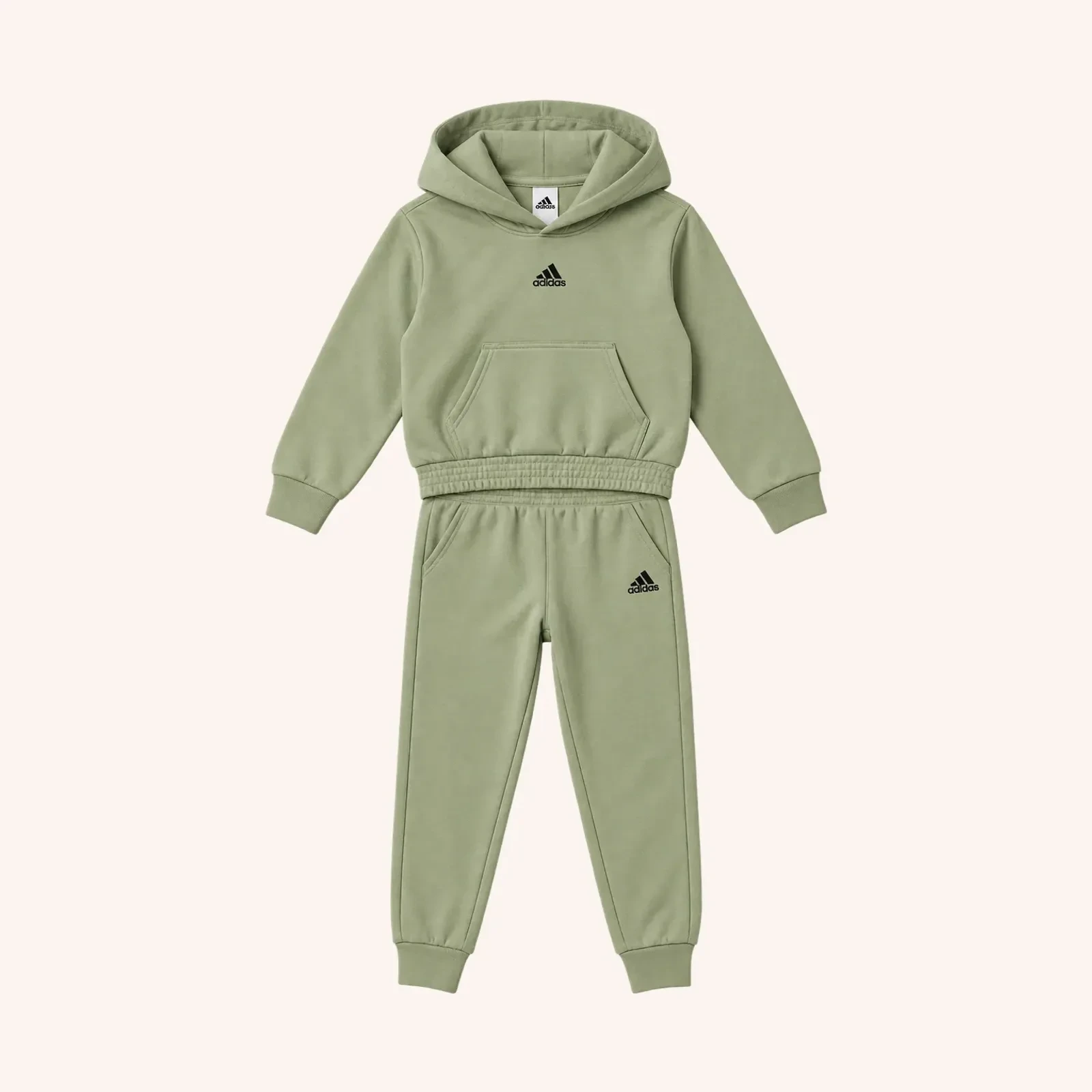 adidas Essentials 2-Piece Long Sleeve Fleece Pullover & Jogger Set Olive Talla 5
