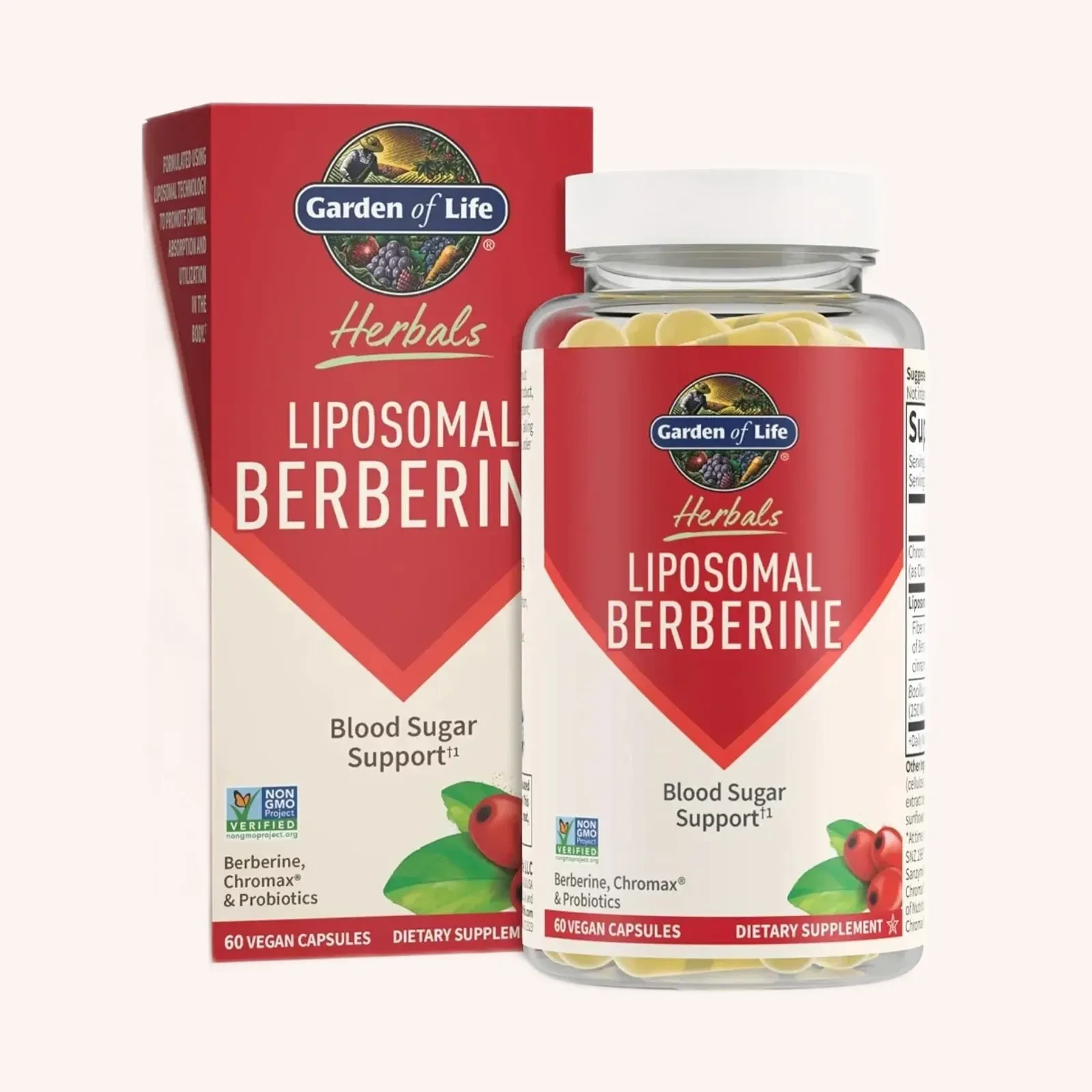 Garden of Life Herbals Liposomal Berberine, rojo, 60 cápsulas veganas