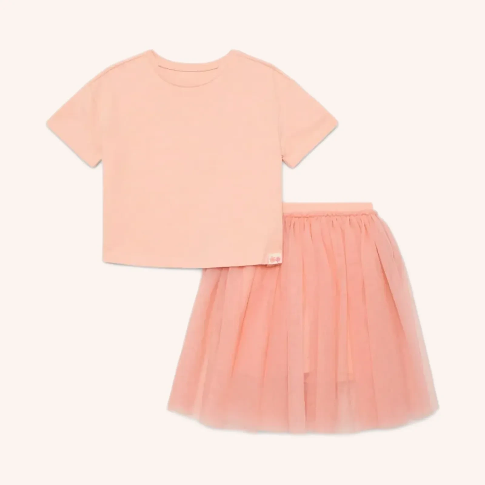 Wonder Nation conjunto de top y falda, rosa nude, talla 8, 2 piezas