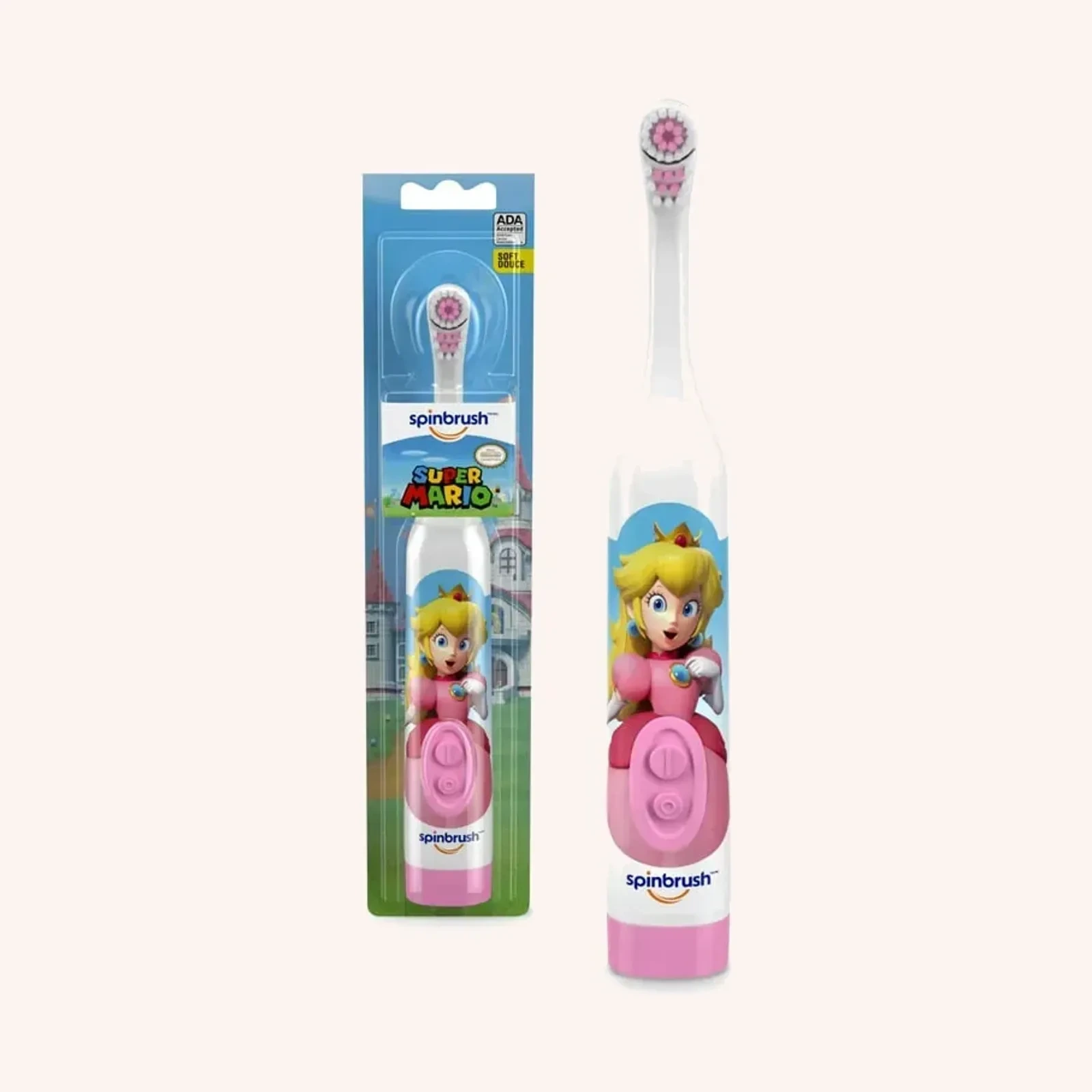 Spinbrush Super Mario Kid’s Toothbrush, rosa, 1 unidad